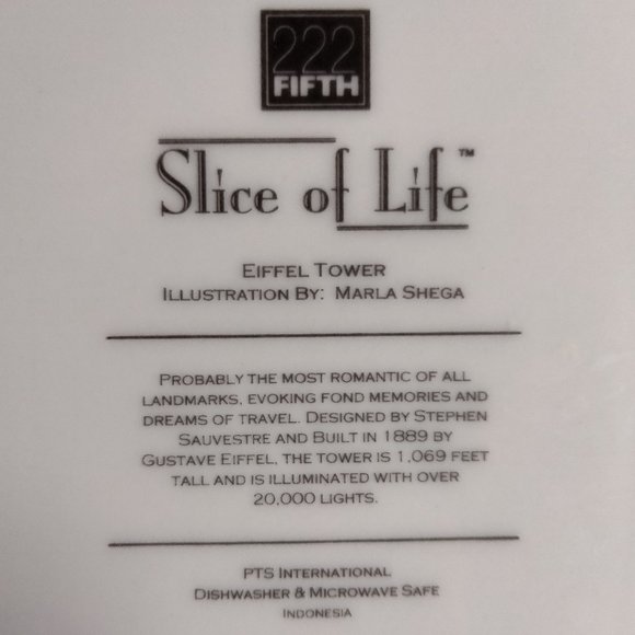 Slice of Life Eiffel Tower Collector's Dinner Plate - Picture 5 of 5